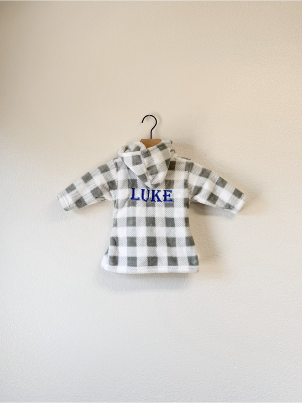 Hudson Baby Hooded Robe (0-9M) | “Luke” Embroidered